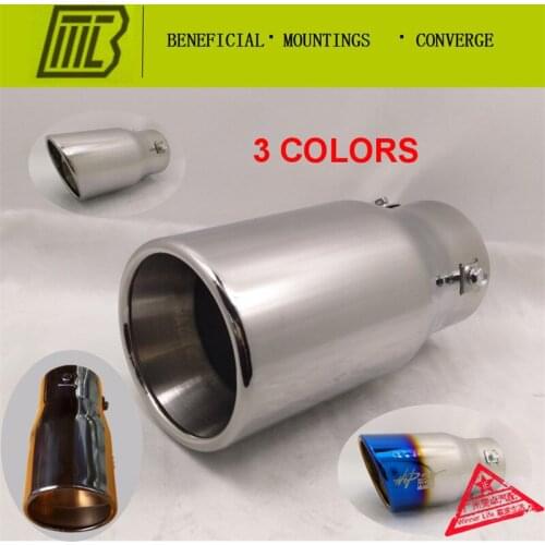 Car Exhaust STRAIGHT Muffler Tip Universal Modified Car Tail Pipe For REIZ End Tube Inlet 7.6cm.length Is18.5cm
