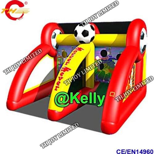 Free door shipping Rent Soccer Fever inflatable soccer kicking game for sale, commercial durable inflatable football kick toys