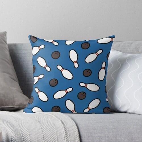 Bowling for Pins Pattern Throw Pillow Cushion Cover Polyester throw pillows case on sofa home living room car seat decor 45x45cm