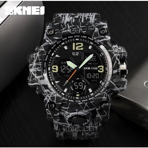 Men Sport Watch Dual Display Analog Digital LED Electronic Wrist Watches Retro Design Mens Watch Military Concise Relógio