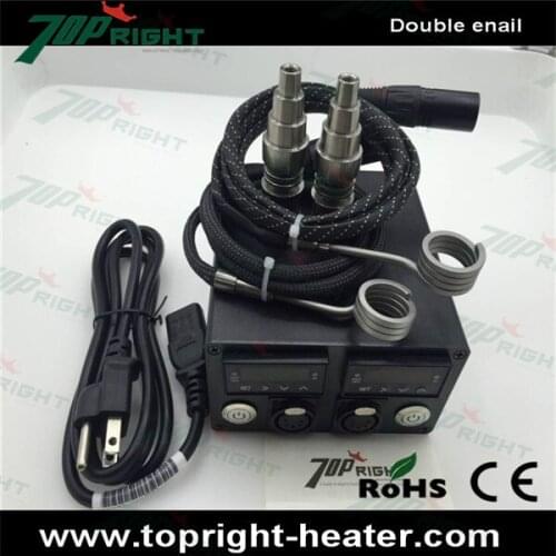 Hot sales Double nail control box with titanium nail and heater coil for diy smoke