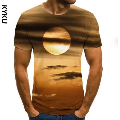 Natural wind 3D graphic T-shirt summer fashion mens T-shirt casual Harajuku tops round neck shirt plus size streetwear