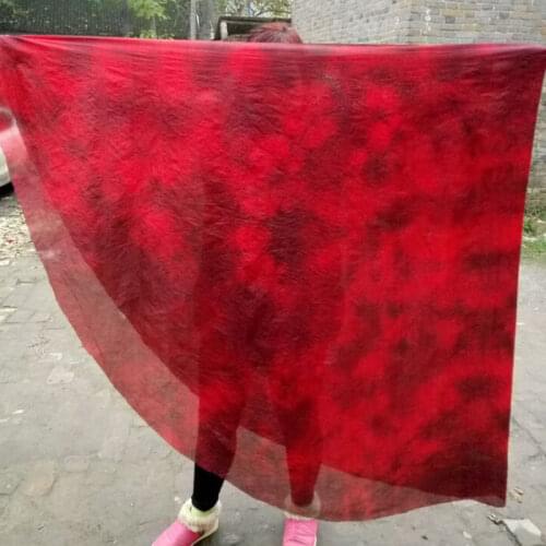 HOT half-Circle 100% real silk belly dancing Veils nice gradient Tie-Dyed dancing silk hand scarf Veils belly dance accessory