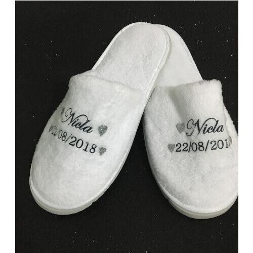 Personalized Bride spa slippers bridesmaid maid-of-honour bridal-party slippers Christmas birthday wedding party favors