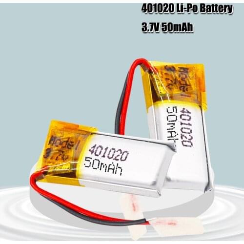 3.7v 50mah 401020 Lithium polymer Li-po Rechargeable Battery For Toys Cars Bluetooth speaker Bluetooth headset digital products