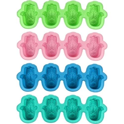 Lotus in the Palm Soap Mold Khamsah Hamsa Hand Epoxy Resin Silicone Mold Hand of Fatima Candle Resin Casting Molds Tools
