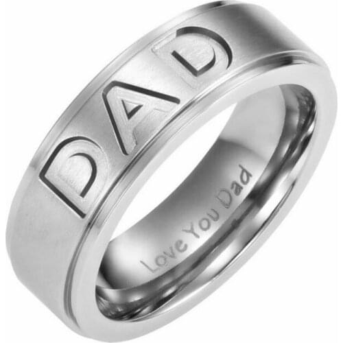 Titanium Dad Ring Stainless Steel Rings For Women Wedding Rings Fine Jewelry