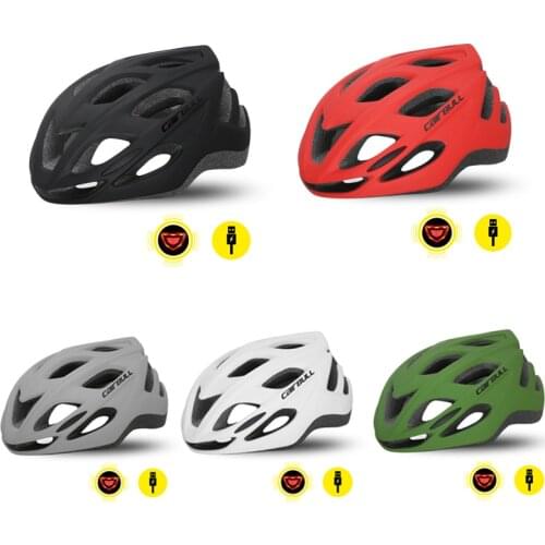 Urban leisure new safety bicycle helmet with taillight safety riding cap in-mold ultra-light racing helmet road bike helmet men