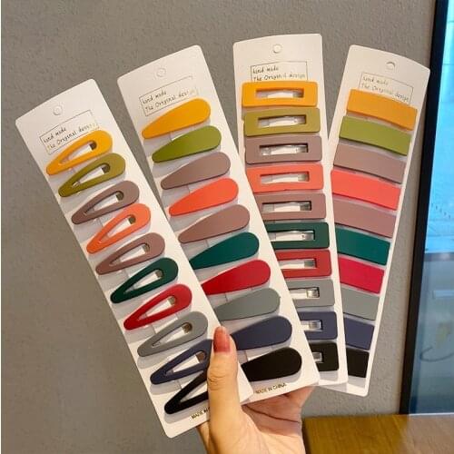 New Matte Colorful Headdress Set Simple Geometric Hairpin Hair Accessories Girls HairClip Headwear accesorios para el cabello