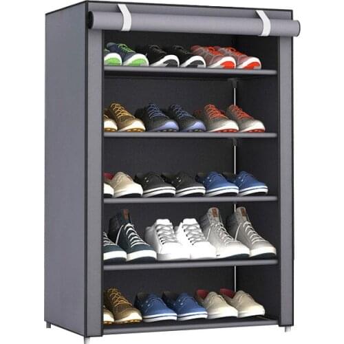 3/4/5/6 layer stainless steel shoe shelf easy to install display case with shoe regiments Shoe organizer stand holder keep
