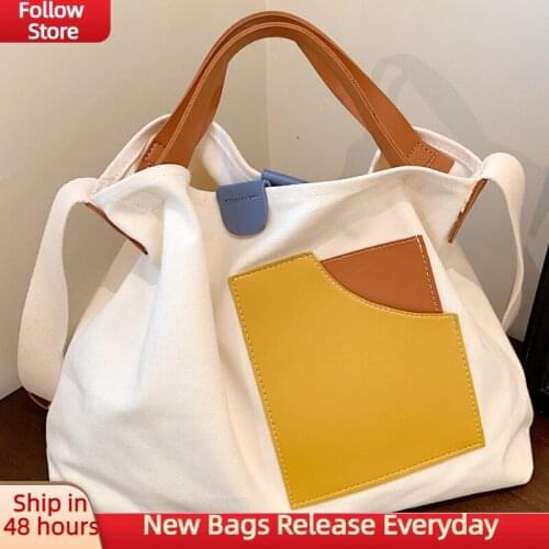 Casual Big Canvas Bag Women 2021 Branded Canvas Tote Bag Shopper Large Capacity Female Shoulder Bags Shopping Handbags Purse