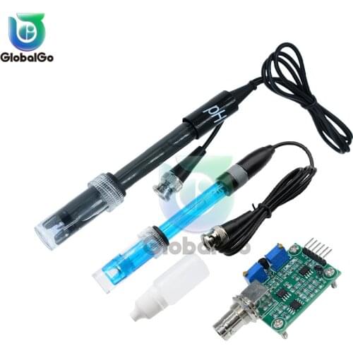 Liquid PH 0-14 Value Detection Regulator Sensor Module Monitoring Control Board Meter Tester + BNC PH Electrode Probe Controller