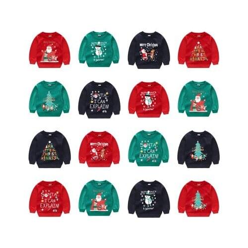 Christmas 2020 childrens sweater boys and girls cartoon sweater spring and autumn new pullover boys clothes Girls sweatshirt