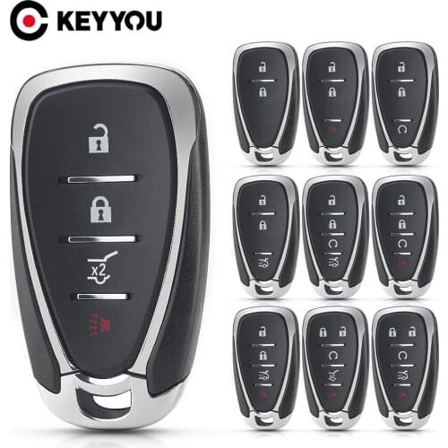 KEYYOU Smart Remote Key Shell Case Fob For Chevrolet Chevy Camaro Cruze Malibu 2016 2017 2018 2019 2020 2/3/4/5 Buttons