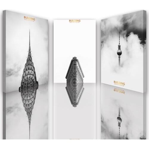 Modern simple black and white artistic conception sign building hanging painting decoration painting canvas wall art poster
