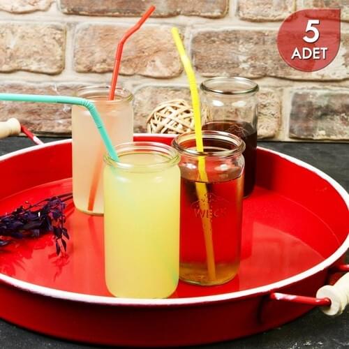 Weck 340 ml Glass Cylinder Storage Jar (Without Accessories)-5 Pcs