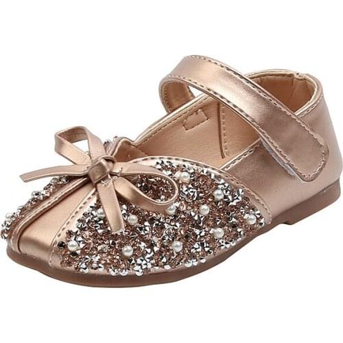 CNFSNJ PU Patent Leather Girls Shoes Party Show Wedding Shoes Big Kids Shoes Ankle Strap Pearl Beading Pendant Princess Shoes