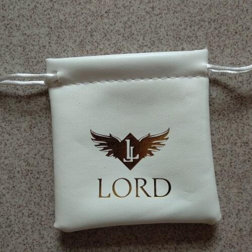 High quality 11*11cm drawstring PU leather jewelry bag wholesale custom gift pouch for jewelry gift packaging and storage