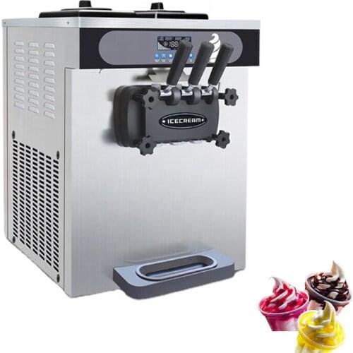 High Efficiency Ice Cream Machine Electric Desktop 3 Flavors Soft Ice Cream Makers Machine 220V 110V