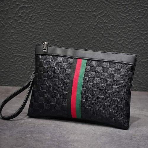 Yesetn Bag 092619 Plaid stripes handbags envelope bag purse wallet