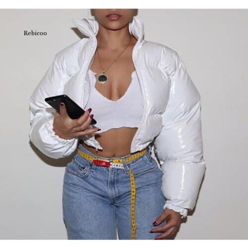 Women Bubble Coat Winter Jacket Festival Warm Parka Down Bubble Coat Top Christmas Warm Thick Stripe Crop Outwear Puffer Jacket