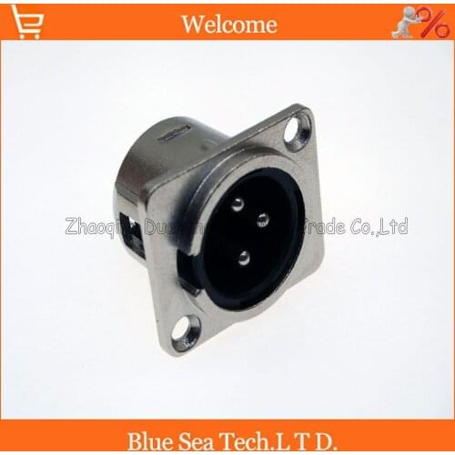 10 PCS silvery Metal Audio MIC Connector XLR 3 Pin Male Chassis Mount type plug