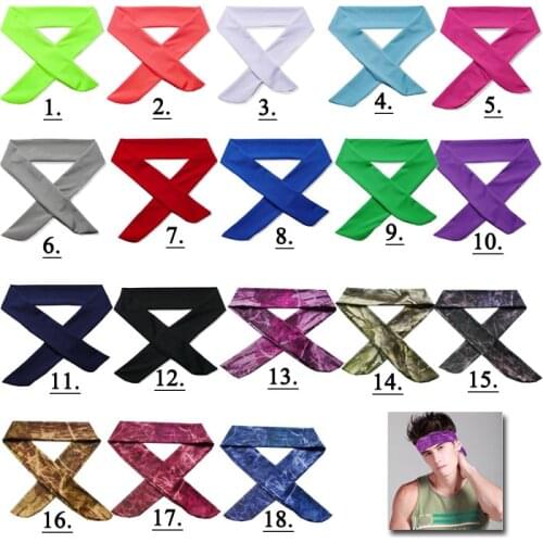 2019 Solid Cotton Tie Back Headbands Stretch Sweatbands Hair Band Moisture Wicking Workout Men Women Bands DHL free SHIPPING