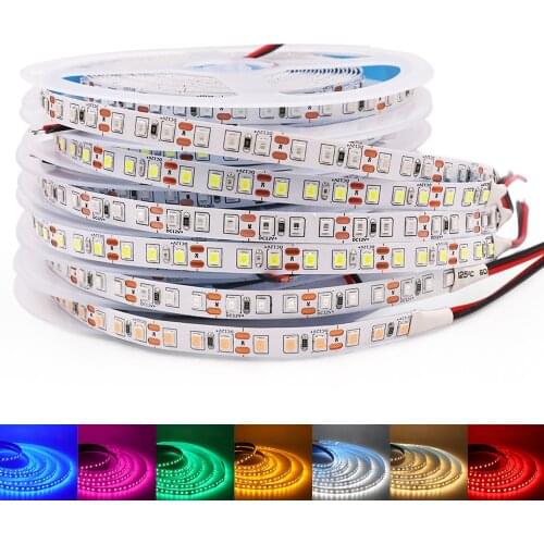 ​2835 Led Strip 5M 12V Tape Light 120Led 60LED Flexible Led Ribbon Pixel RGB White Pink Warm White Blue New Upgraded Brighter