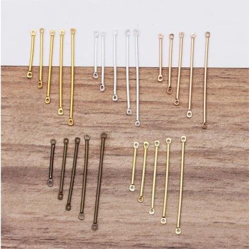50pcs 15/20/25/30/40mm Double Cylinder Connecting Rod Metal Earrings Ear Clip Ear Hook DIY Handmade Ear Jewelry findings