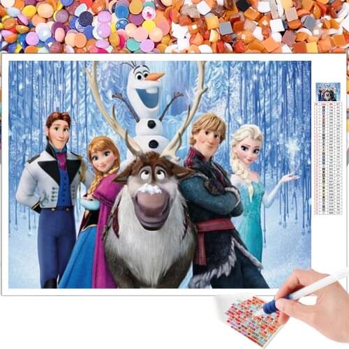 Diamond Painting Mosaic Cartoon Ice Princess 5D DIY Full Round Square Rhinestone Embroidery Cross Stitch Picture Art Gift Home