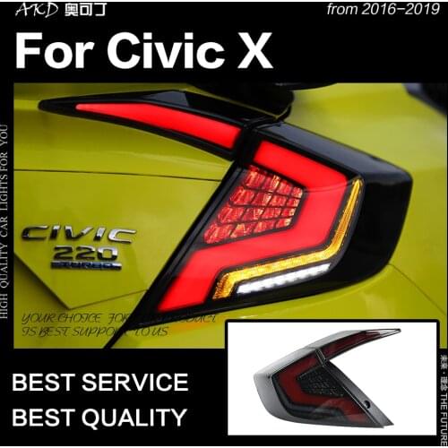 Car Styling for Honda Civic Tail Light 2017-2019 Civic LED Tail Light Rear Lamp DRL LED Dynamic Signal Brake Reverse Accessories