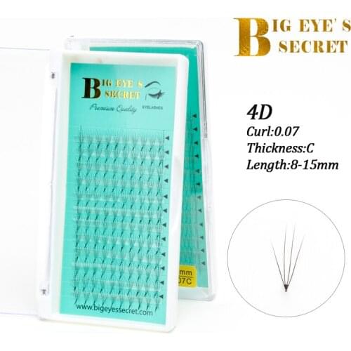 Big eyes secret 4D Russian Premade Volume Fans Mink Hair 0.07 C Eyelash Extensions Semi Permanent Korean silk 4D Eye Lashes