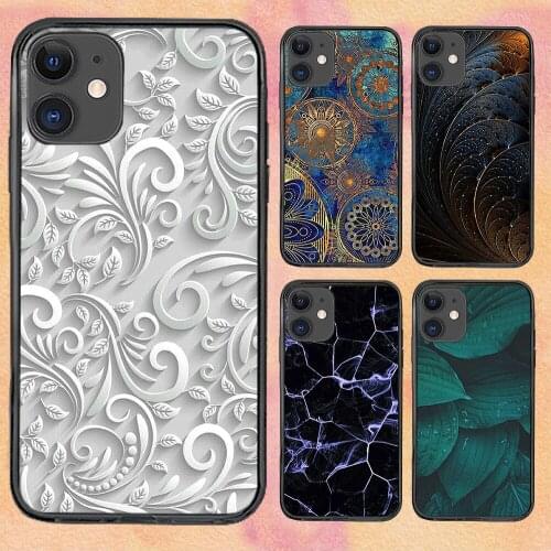 Relief Pattern Texture Phone Case For iphone 12 11 6 Mini Pro XS Max X XR 7 8 Plus Soft TPU Cover 12Pro 11Pro 12Mini