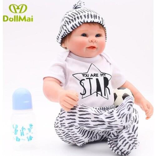 DollMai full silicone reborn boy baby dolls toys for child gift 50cm real BEBE DOLL com corpo de silicone menino boneca