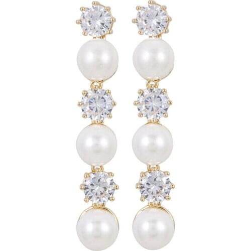 Ear Delivery S925 Silver Needle Pearl Net Red Earrings Ms. Fashion Stripped Ear Drop Personal Accessories korean earings