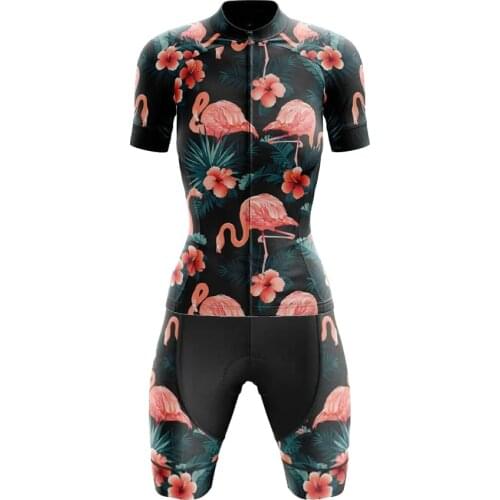 Flamingo Roupa Ciclismo Feminina Short Sleeve And Bib Shorts Gel Breathable Pad New Cycling Jersey Set Ropa Mujer
