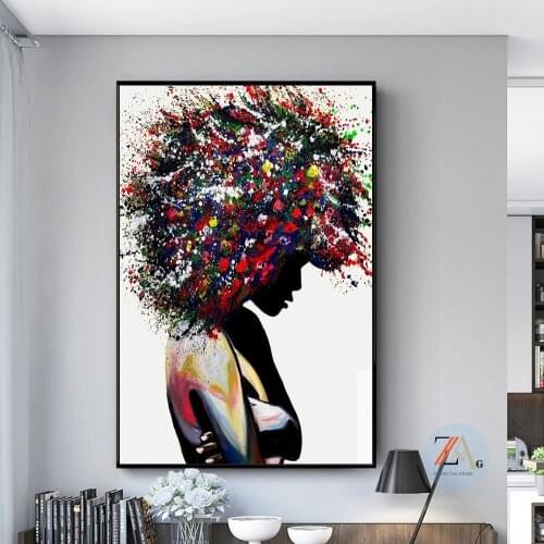 Graffiti Art Black Woman Canvas Paintings On the Wall Posters And Prints African Woman Wall Art Modern Pictures for Home Design