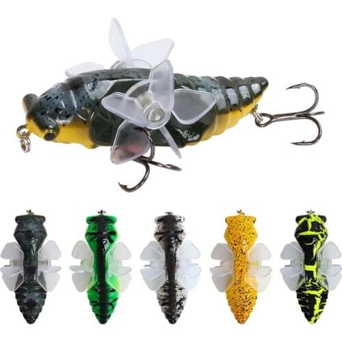 Artificial Cicada Popper Spinner Fishing cicada Insect Lures Topwater Trolling Wobbler