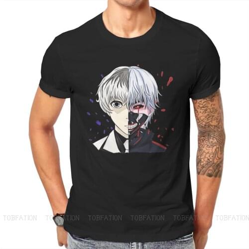 Kaneki vs Sasaki Fashion TShirts Tokyo Ghoul Japanese Anime Men Harajuku Fabric Streetwear T Shirt Round Neck Oversized