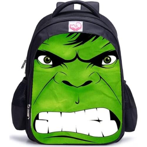 Disney Cool 16-inch Mochila School Kids Bags Boys Hulk Backpack Kindergarten Children School Bag Hulk Avengers 3D Print