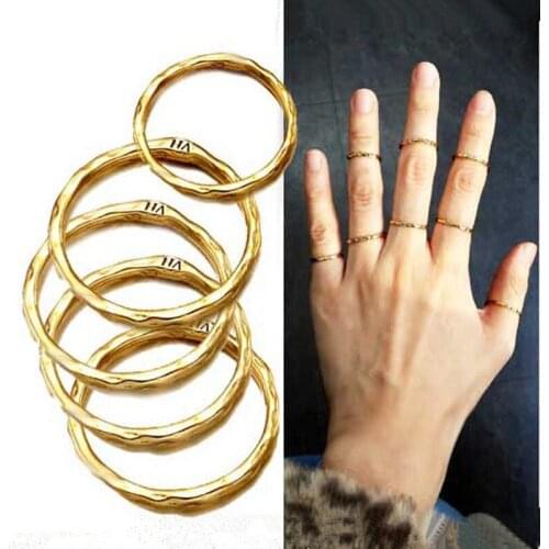 Korean Version Of The Stars From Your Simple Convex Surface Gold Color Personality Ring