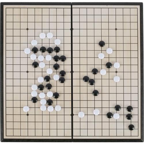 Magnetic Go Game Foldable Chinese Board Game Weiqi Checkers Black White Chessman Chess Set For Children Puzzle Chess Board Game
