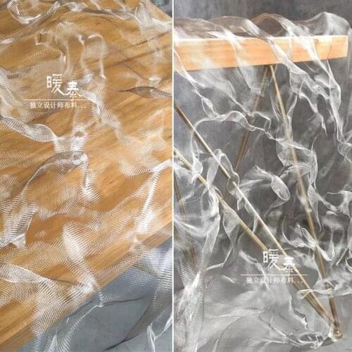 Metal Mesh Fabric Silver Steel Wire Arbitrary Fold DIY HandCrafts Cake Wedding Decor Modelling Contour Clothes Designer Fabric