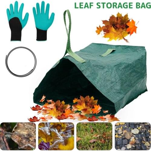 53 Gallons Reusable Large Capacity Garden Waste Bag Heavy Duty Leaf Sack Trash Can Foldable Garden Garbage Waste Container
