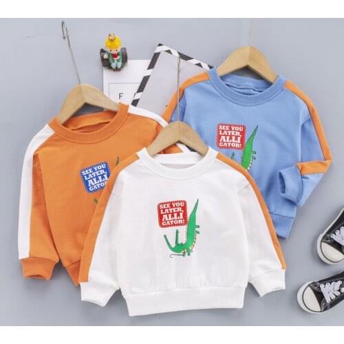 New Kids Boys T Shirt Cartoon Animal Print Long Sleeve Baby Girls T-Shirts Cotton Childrens T-Shirt O-Neck Tee Tops Boy Clothes