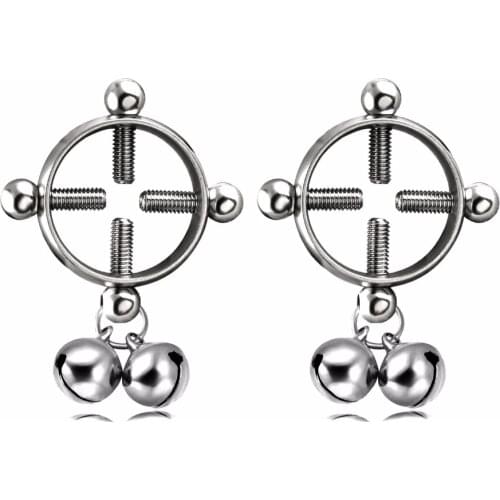 New small size adjustable torture play Clamp metal Nipple clips ring breast BDSM Bondage Restraint Accessories Fetish sex toy