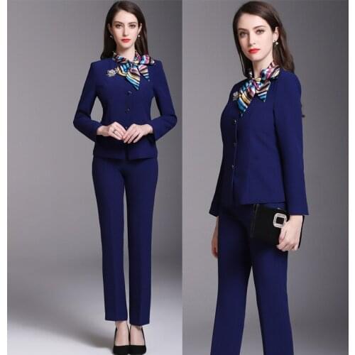 2020 Autumn Business Suit Dress Piece Flight Attendants Work Clothes Beauty Salon Elegant Outfit