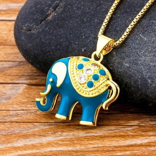 High Quality Cute Elephant Design Fashion Charm CZ Choker Necklace Chain For Men Women Pendants Zircon Jewelry Gifts For Friends