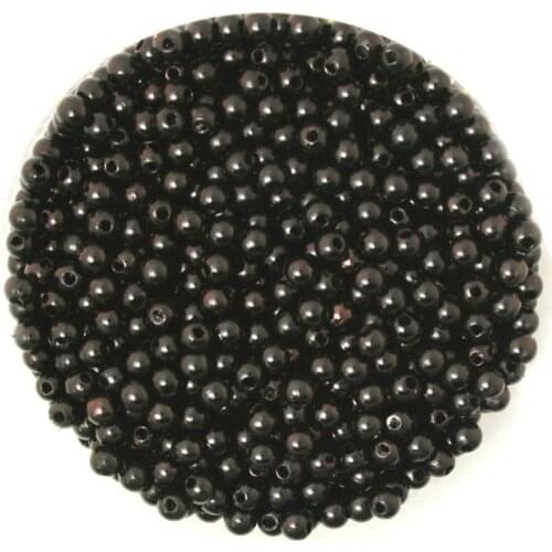 Plastic 2000pcs/lot Blcak Imitation Pearl Round Beads 4mm Dia.Wholesale for DIY Bracelet and Necklace CN-BSG01-01BK