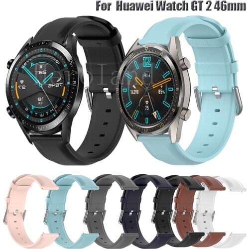Luxurious Leather Watchband For Huawei Watch GT 2 46mm Sport Smart Wristband Bracelet Strap For Huawei Watch GT 46mm / 42mm belt